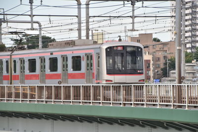 Train at railroad station platform