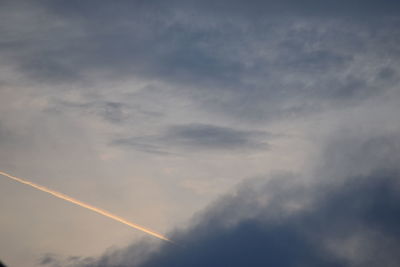 Low angle view of vapor trail in sky