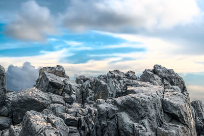 Rock formations against sky