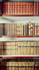 Full frame shot of books in shelf