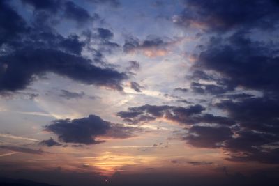 Low angle view of sky during sunset