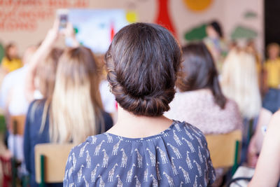 Rear view of a female friends