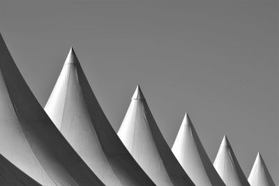 Market stalls cones in black and white