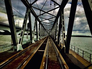 Bridge over sea against sky