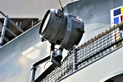 High angle view of battleship spotlight