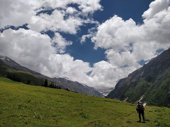 Scenic view of mountains against sky