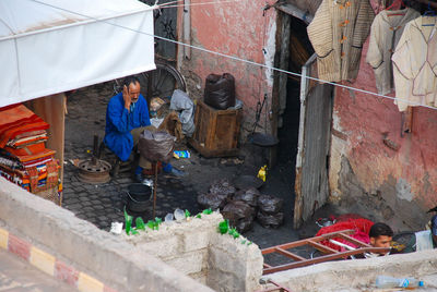 Group of people working at construction site