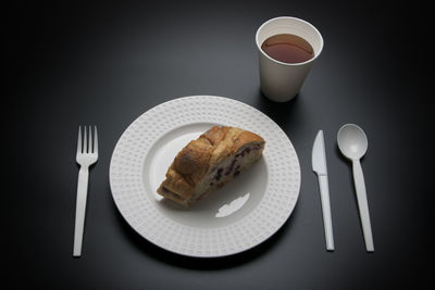 Close-up of breakfast served on table