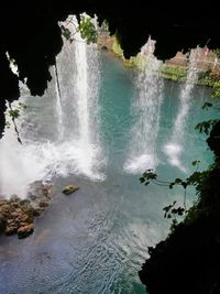 Scenic view of waterfall