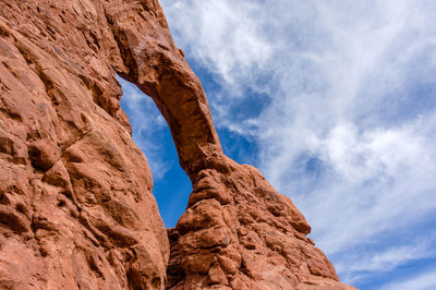 Low angle view of rock formation