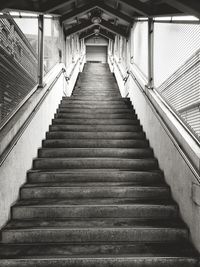 Low angle view of empty staircase in building