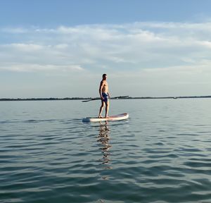 Lonely man on the water