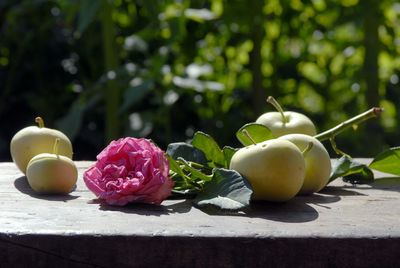 Close-up of fruits on table