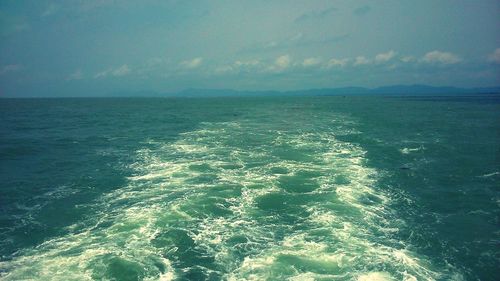 Aerial view of sea against sky