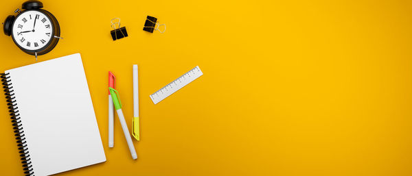 High angle view of pencil on table