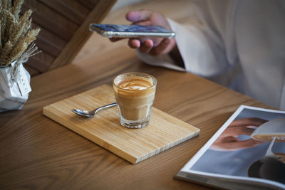 Coffee cup on table