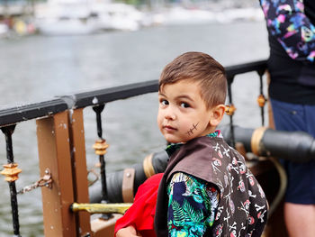 Portrait of boy looking away
