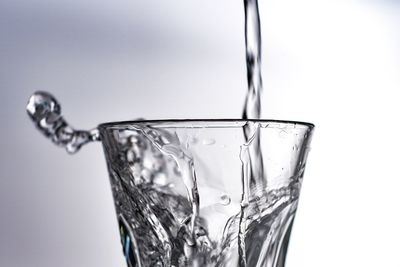 Close-up of water against white background