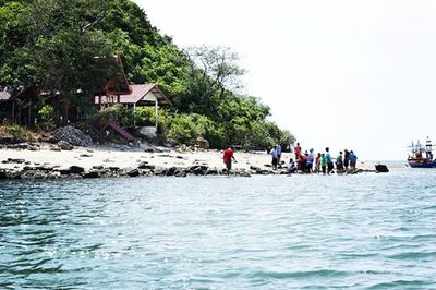 People enjoying in sea