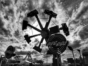 Low angle view of ferris wheel against sky