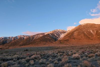 Scenic view of arid landscape against sky