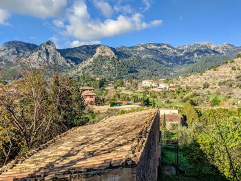 Scenic view of mountains against sky