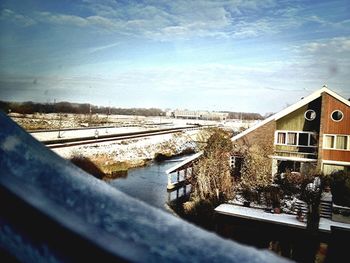 Snow covered houses