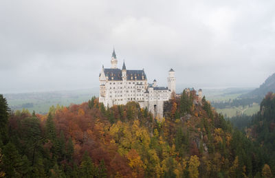 Neuschwanstein castle with autumn colors, fussen, germany