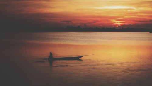 Scenic view of sea during sunset