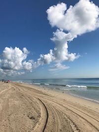 Scenic view of beach against sky