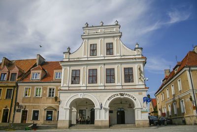 Low angle view of buildings against sky