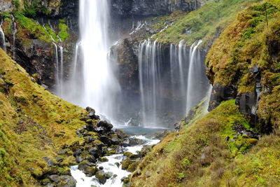 Scenic view of waterfall