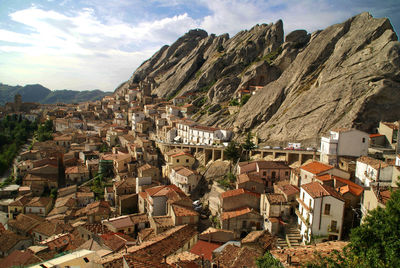 High angle view of town