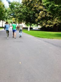 People walking on road