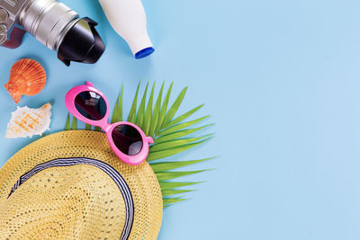 High angle view of sunglasses on table