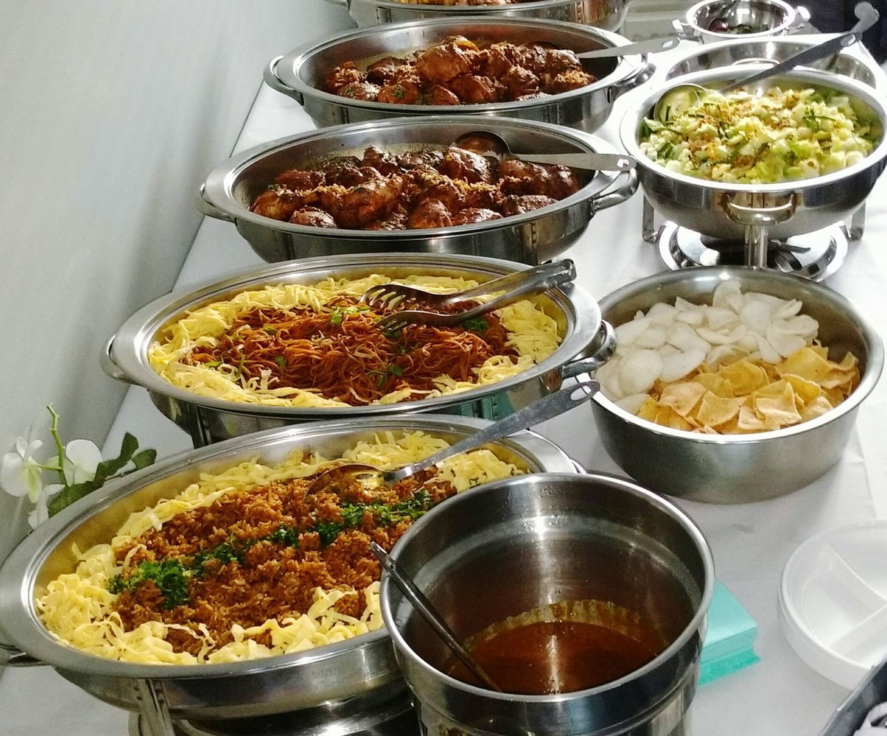 HIGH ANGLE VIEW OF VARIOUS FOOD IN BOWL