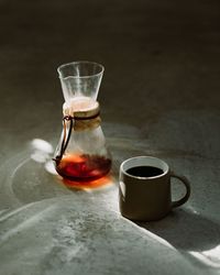 Close-up of coffee cup on table