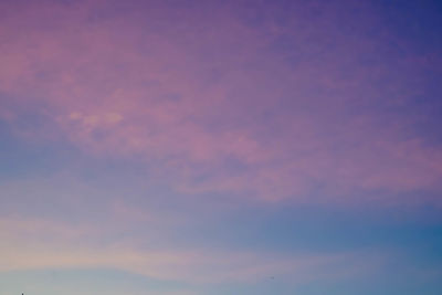 Low angle view of cloudy sky during sunset