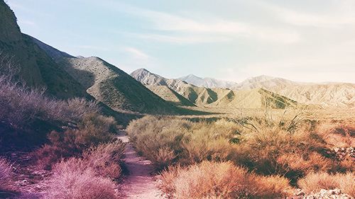 Scenic view of mountains against sky