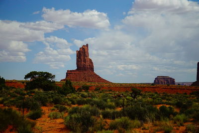 View of landscape against cloudy sky