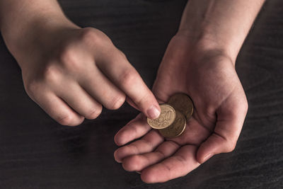 Close-up of hand holding hands