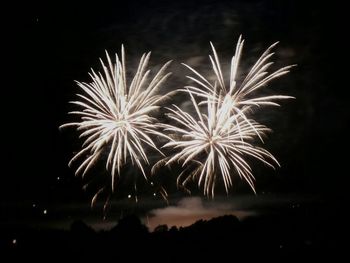 Firework display at night