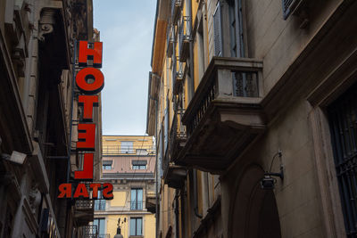 Low angle view of buildings in city