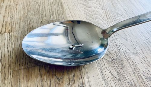 High angle view of ice cream on table