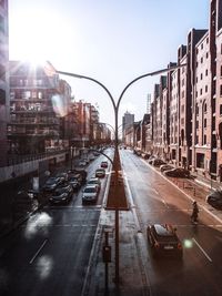 Traffic on road in city