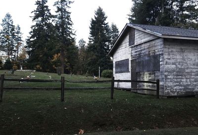Built structure with trees in background