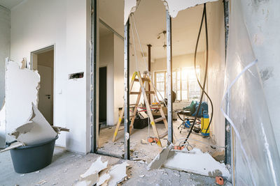 Interior of abandoned building