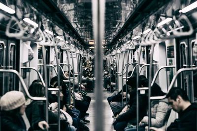 Group of people in train