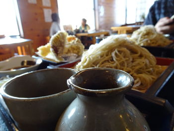 Close-up of food served on table at restaurant