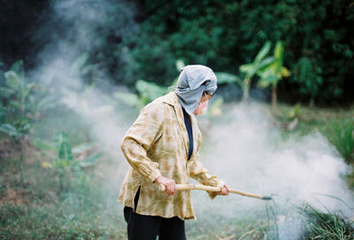 Farmer working in farm